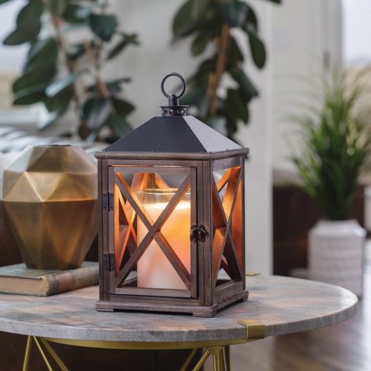 Weathered Espresso Wooden Lantern