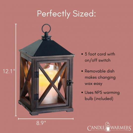 Weathered Espresso Wooden Lantern